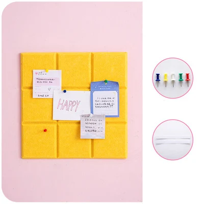 4pcs yellow 4 шт./компл. красивый Войлок письмо доска доски для записей Офис Декоративная Доска фото Дисплей доска детская комната стены Стикеры украшения - Цвет: 4pcs yellow