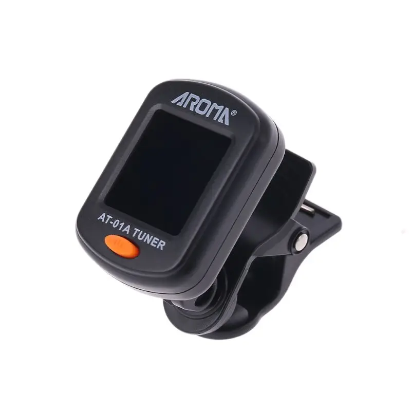 

AT-01A Guitar Tuner Rotatable Clip-on Tuner LCD Display for Chromatic Guitars Bass Ukulele