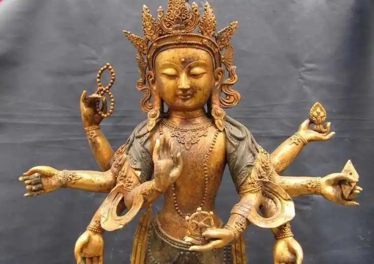 

36 Huge bronze copper four-faced eight Arm Kwan-Yin Guan yin Bodhisattva Statue