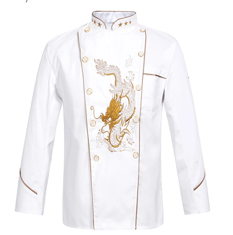 Chaqueta de manga corta con bordado de para hombre y mujer, uniforme de cocinero, ropa de trabajo de cocina, malla de retales, transpirable, servicio de comida, Chef, novedad|Chaquetas de chef| -
