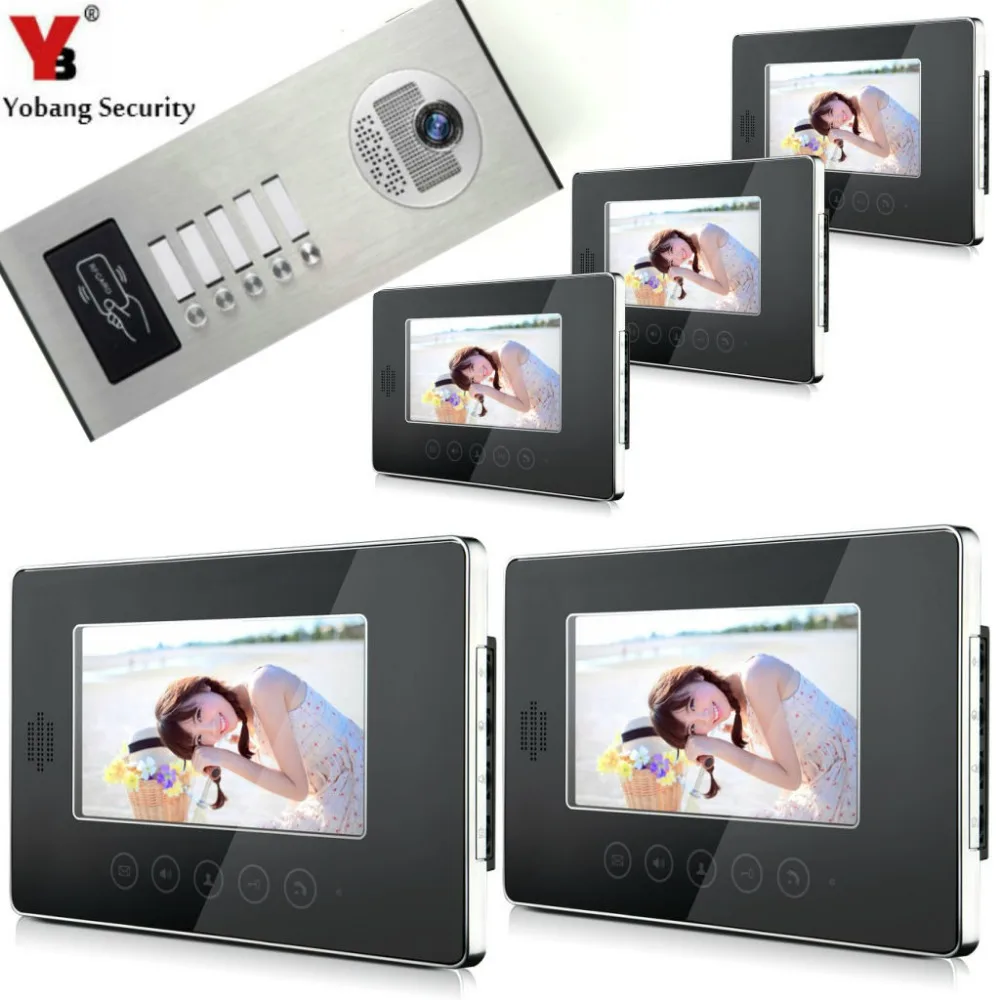 

Yobang Security Video Intercom 7 inch Monitor Video Doorbell Door Phone Intercom Speakephone Entry System For Home Apartment
