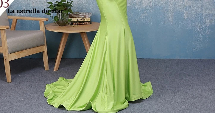 Vestido madrinha 2018 новая satin Halter neck спинки Высокая Сплит лаймовый Зеленый Сексуальная Русалка нарядное платье длинные большие размеры