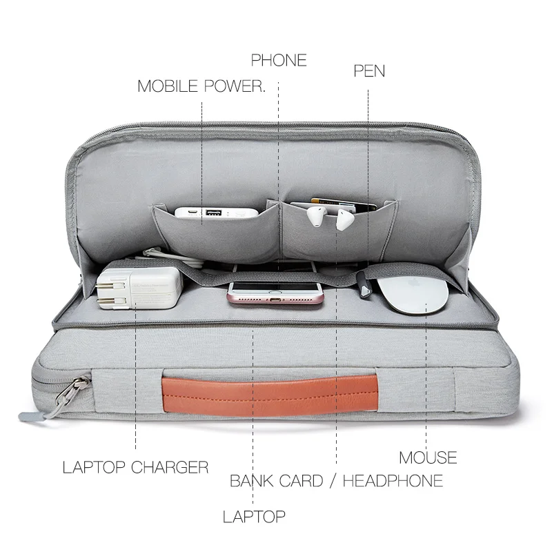 KALIDI Laptop Bag Sleeve 11 12 13.3 15.6 17 Inch Waterproof Notebook Bag For Macbook Air Pro 11 13 15 Computer Bag For Women Men KALIDI Laptop Bag Sleeve 11 12 13.3 15.6 17 Inch Waterproof Notebook Bag For Macbook Air Pro 11 13 15 Computer Bag For Women Men