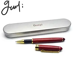 Guoyi A022 новый красный деревянная шариковая ручка высокого качества классические офисные и школы, карандаш и записи деревянная подарочная