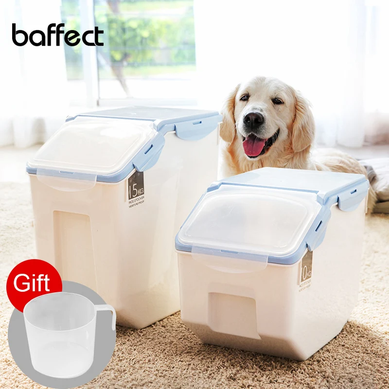 Dog Cat Food Barrel Large Capacity Pet Storage Grain Sealed Barrel Feed