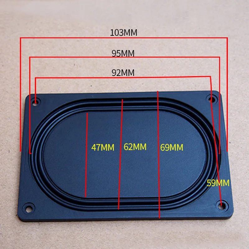 2 шт. 60 мм/42x87 мм/72x135 мм/66x76 мм/69x103 мм/90x125 мм бас-динамик пассивный радиатор вспомогательный бас-динамик резиновая Вибрирующая пластина - Цвет: 69x103mm