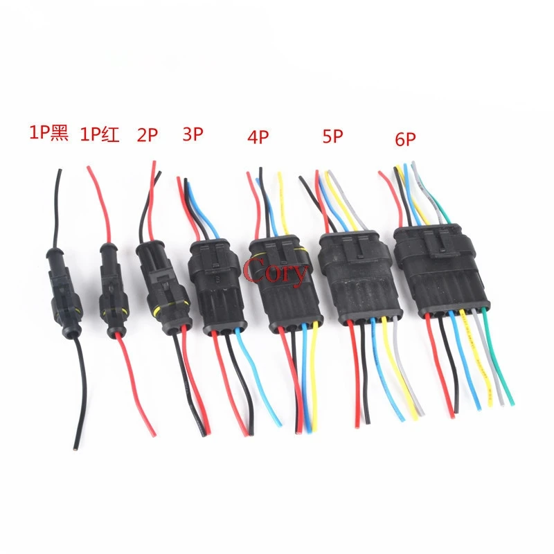 

1PC Auto wire connector1.5 Series 1/2/3/4/5/6 Pin connector Male & Female Waterproof Electrical Connector Plug with cable CZYC