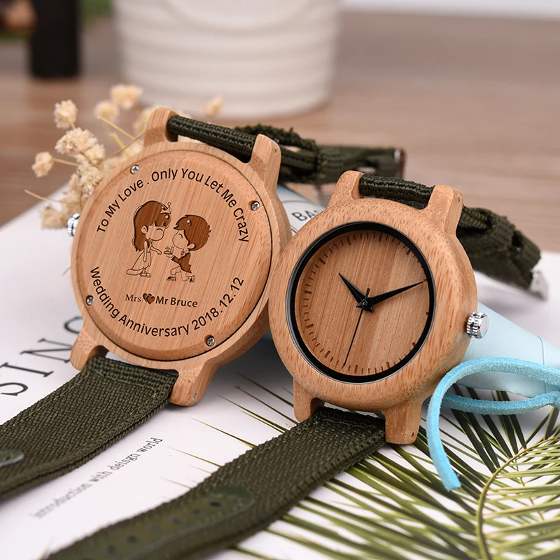 Додо олень оптом для заказа нейлоновый ремешок древесины бамбука кварцевые для мужчин часы с логотипом по заказу Круглый Деревянный чехол