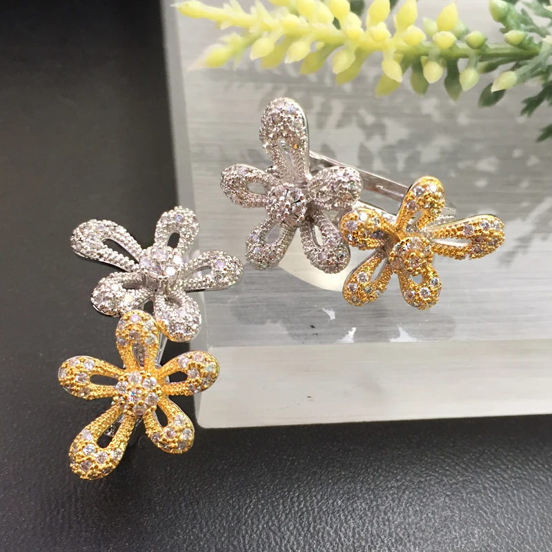 Lanyika Fashion Jewelry Gorgeous Jasmine Ear Loops Micro Plated Romantic Wedding Banquet Party Earrings Bridal Daily Best Gift
