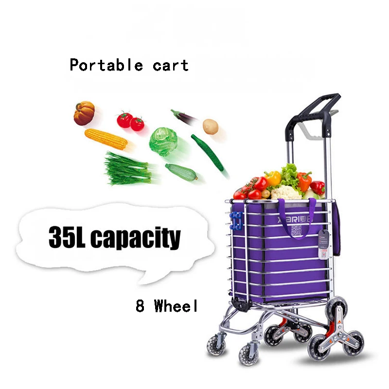 Driewielige Trap ladder Winkelwagen winkelmandje Huishoudelijke winkelen Trolley Trailer Draagbare winkelwagen 35L boodschappentas grote Driewielige Trap ladder Winkelwagen winkelmandje Huishoudelijke winkelen Trolley Trailer Draagbare winkelwagen 35L boodschappentas grote