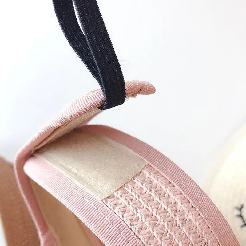1 шт., детская соломенная шляпа с вышитыми кроличьими ушками, пустая верхняя шляпа для мужчин и женщин, летняя уличная соломенная шляпа