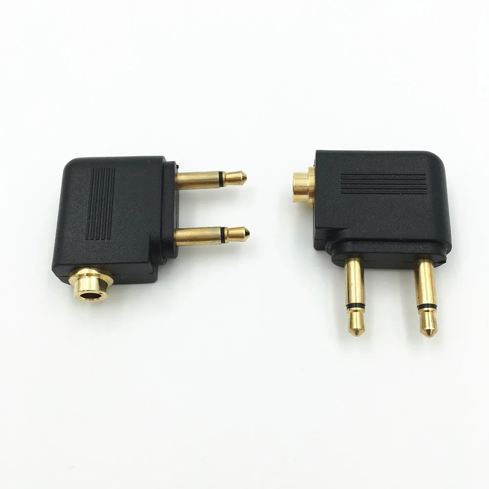 2 шт. золотистый аудио преобразователь для наушников в самолете адаптер двойной