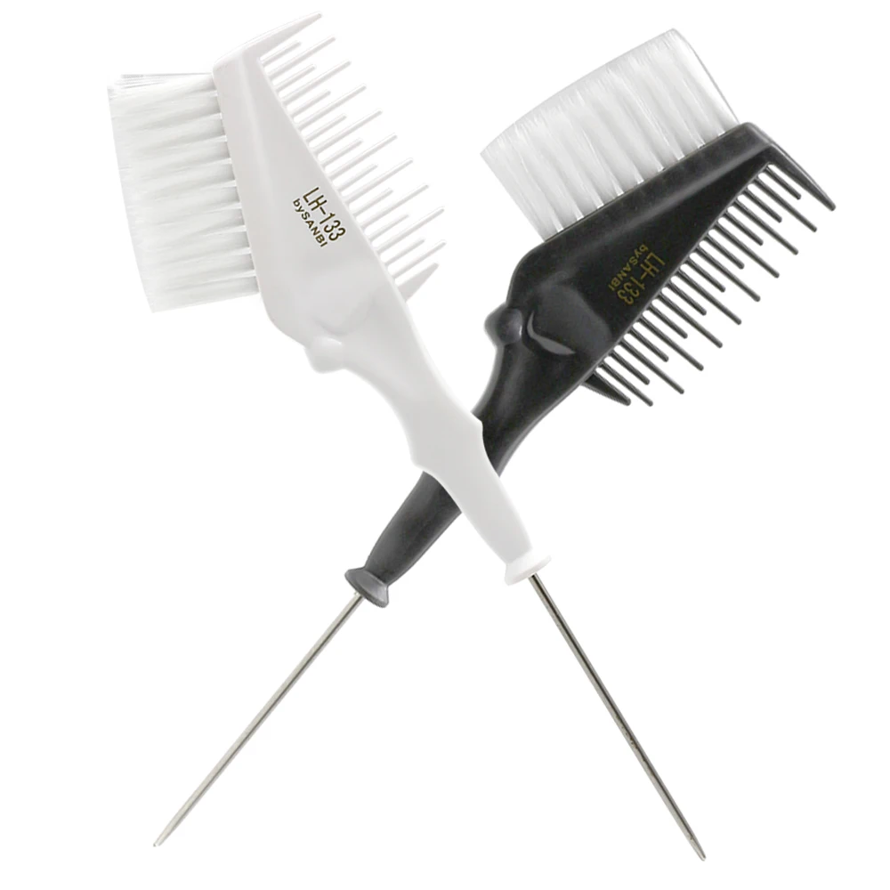 

Salon Dyeing Hair Coloring Brush Stainless Steel Handle Hair Dye Comb In Different Length Teeth Professional Coloring Tool LH133