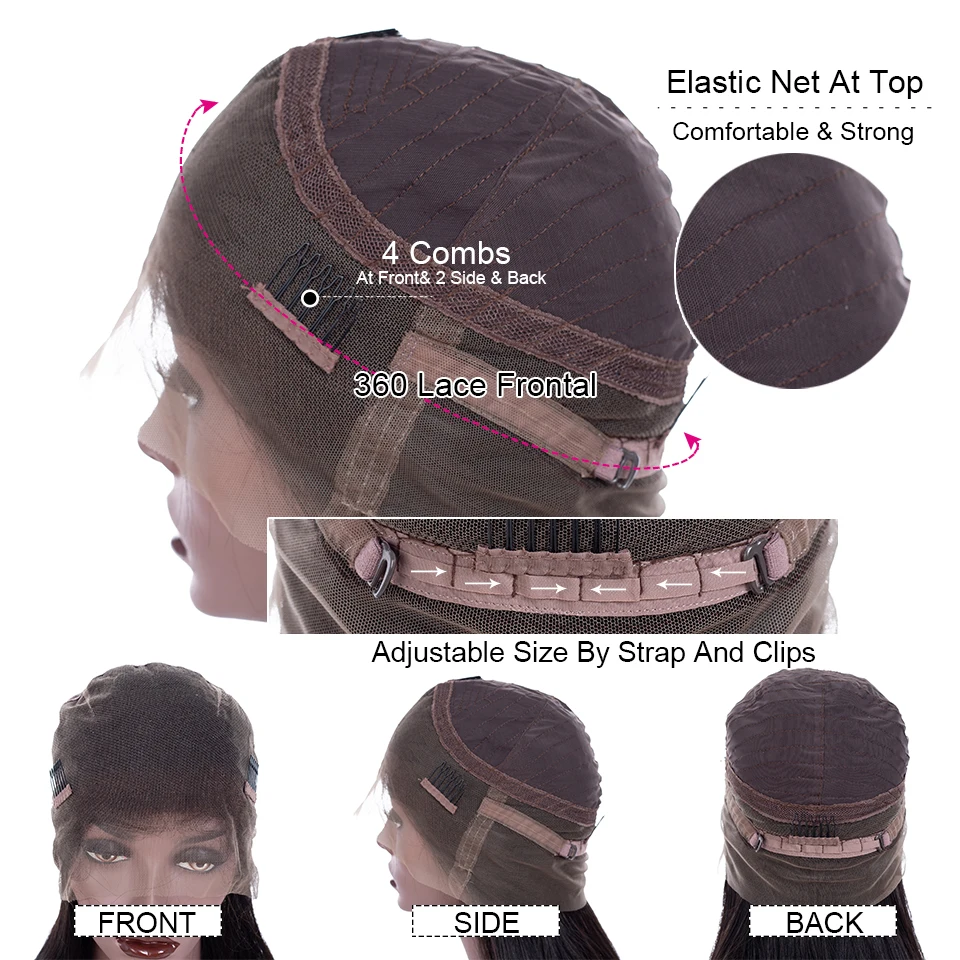 Yyong Hair 360 Lace Frontal Wig Pre Plucked With Baby Hair Remy 360 Lace Frontal Human Hair Wig Per