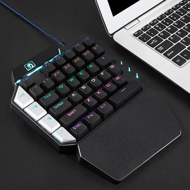 K109 Universal Portable Wired One-handed Mini Gaming Keyboard 38 Keys Handheld Mechanical Keyboard For Android