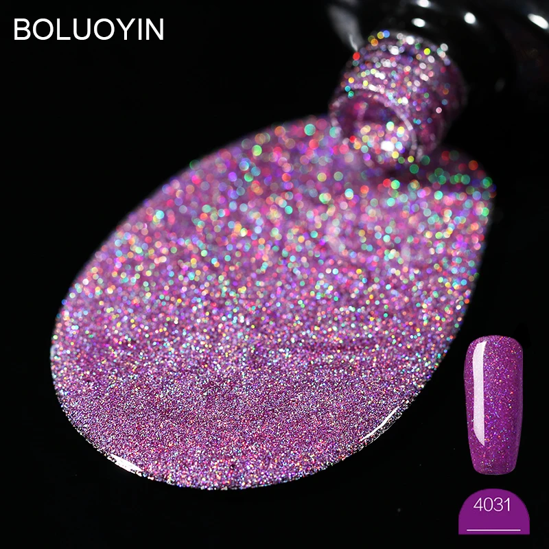 

BOLUOYIN Purple Platinum Nail Gel Polish 31 Color 8ml Platinum Gel Glitter Sequins Starry UV Nail Art Gel Polish Lacquer Varnish