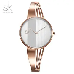 Shengke Модные Позолоченные для женщин часы Шарм Дамы наручные часы браслет Кварцевые часы для женщин Montre Femme Relogio Feminino