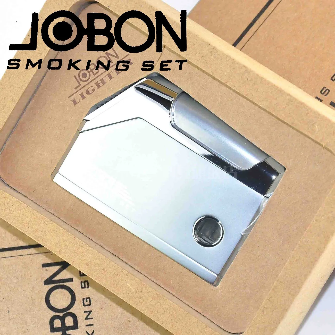 Cigar Ashtraycigar Lighter Jobon Set Tools Double Zb515 Gray Silver