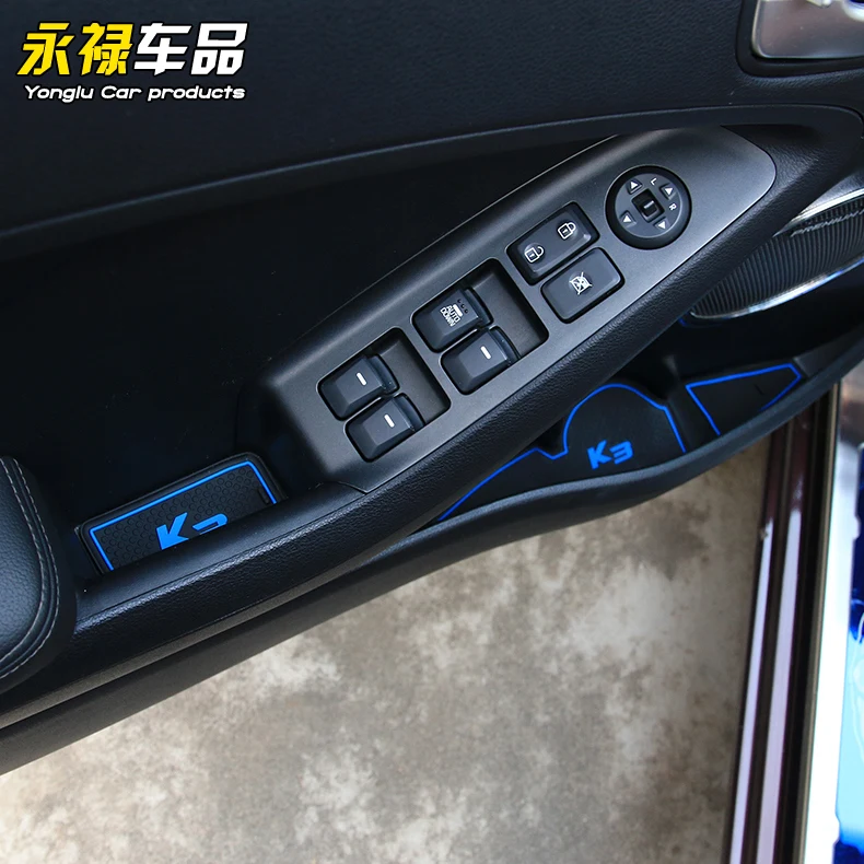 Pad слот двери слот non-slip coaster коврик автомобильный аксессуар наклейка для Kia K3 2012 2013 автомобильные аксессуары