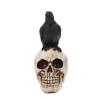 

1pc Halloween Skull Head Creative Scary Resin Skull Decoration Prop Craft Ornament For Bar Haunted House Home Party