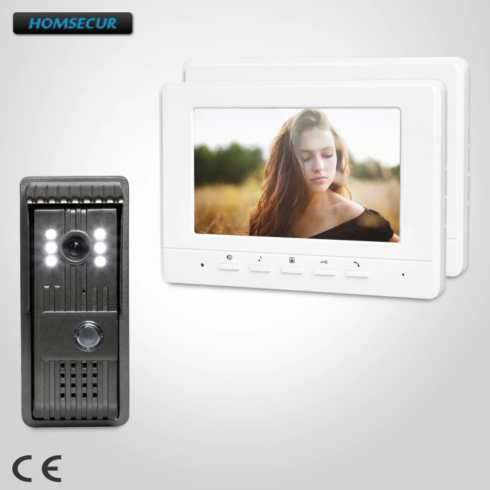 

HOMSECUR 7inch Video Door Entry Phone Call System with IR Night Vision for Home Security XC003+XM707-W