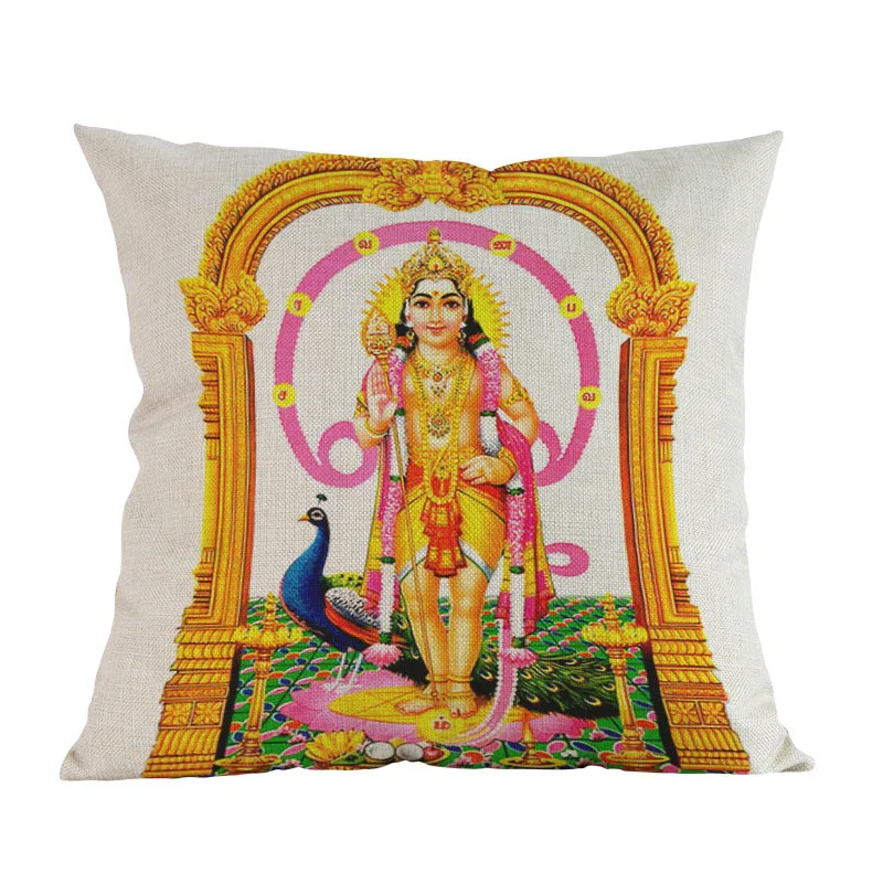 Hinduism God Ganesha Vishnu Shiva Hanuman буддизм льняная наволочка чехол для подушки дома дивана