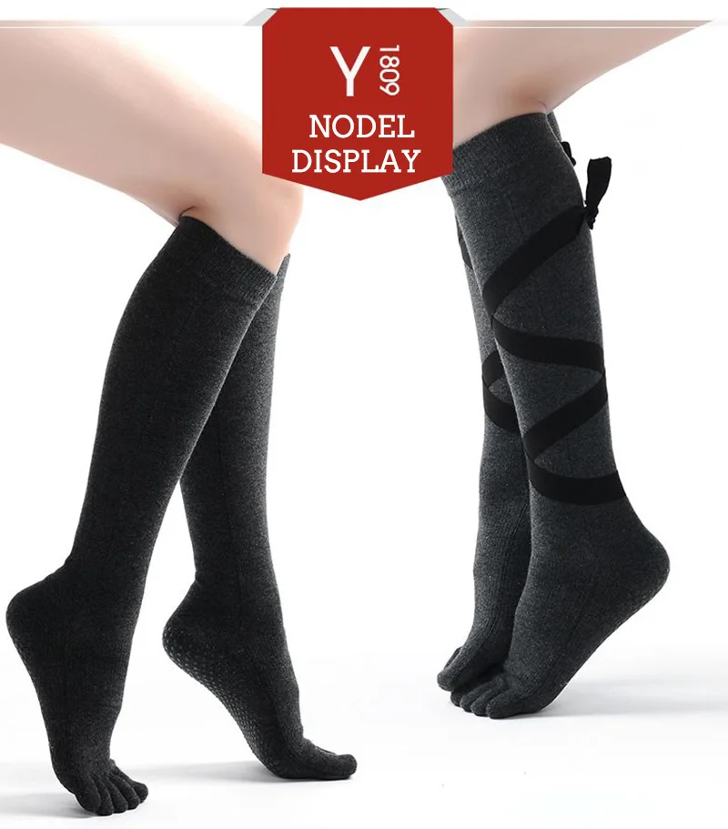 Meikan High Quality Womens Combed Cotton The Bandage Knee High Stockings Slim Five Toes Non Slip Sotkcing Ballet Dance Woekout Stockings Aliexpress