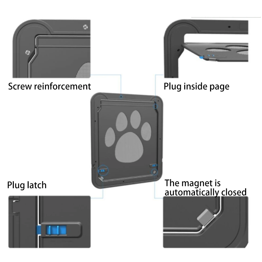 Безопасная дверь для домашних животных с замком, магнитный экран, дверь для собак, кошек, оконные ворота для домашних животных, легко, инсталл, модный, красивый узор J17