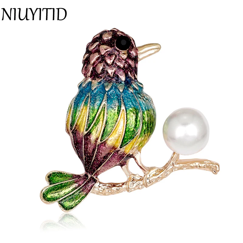 Niuyitid Enamel Pins And Brooches Handmade Colorful Bird Animal Brosh For Friends Gift Best