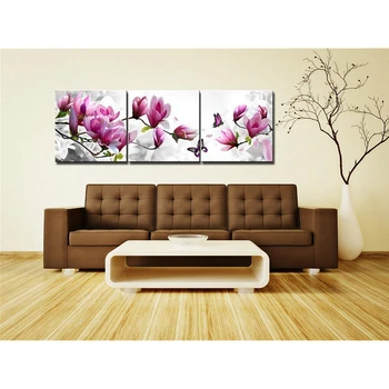 

Natural Art Pink and White Flowers 3 Panels Wall Art for Home Decorations Canvas Painting Poster Art Prints Wall Decor Hot Gift