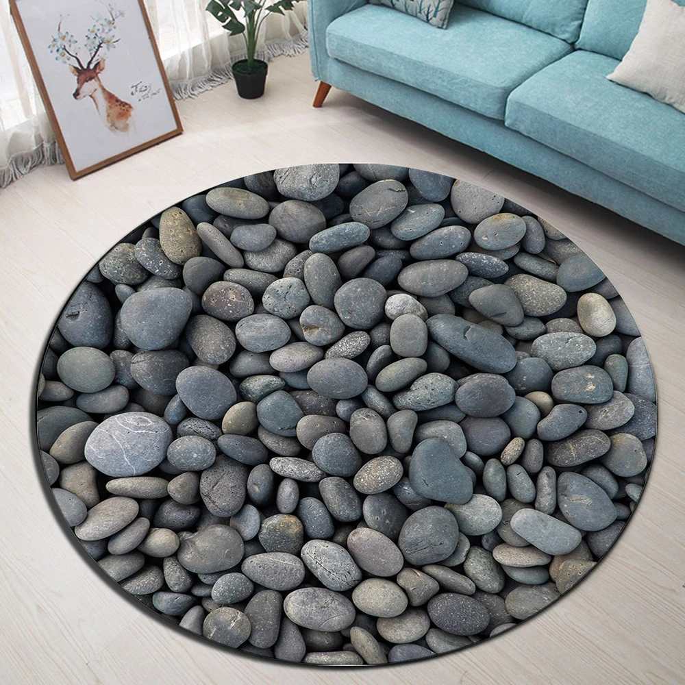 Zen Rustic Pebble Stone Round Memory Foam Area Rug And Carpet For Kids Baby Home Living Room Nature Bedroom Cushion Bathroom Mat Bath Mats AliExpress