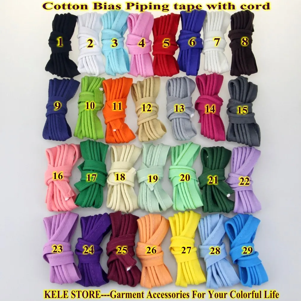 

Free shipping-100% cotton Bias Piping, Bias piping tape with cord, size:12mm,DIY making,sewing home textile bedding Piping tape