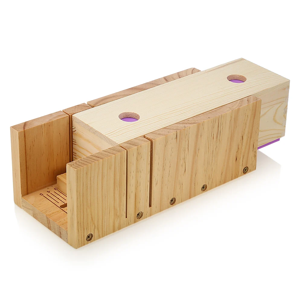 

Wooden Soap Loaf Cutter Mold And Rectangle Silicone Mould With Wood Box Safe Non Toxic Accurate Scale Tool Parts For Home DIY