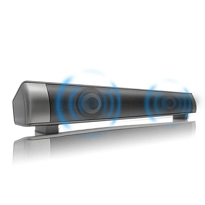 Модный мощный супер бас звук бар ТВ Беспроводной Bluetooth динамик домашний ТВ кинотеатр Саундбар с сабвуфером+ пульт дистанционного управления - Цвет: Silver