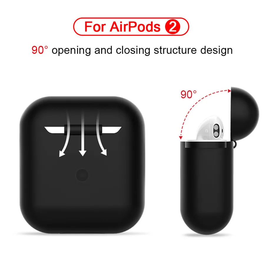 Силиконовый чехол для AirPods 2 наушников Тонкий чехол для Apple AirPods 2 защитный чехол для Air Pods 2 Airpod2 чехол сумка для гарнитуры