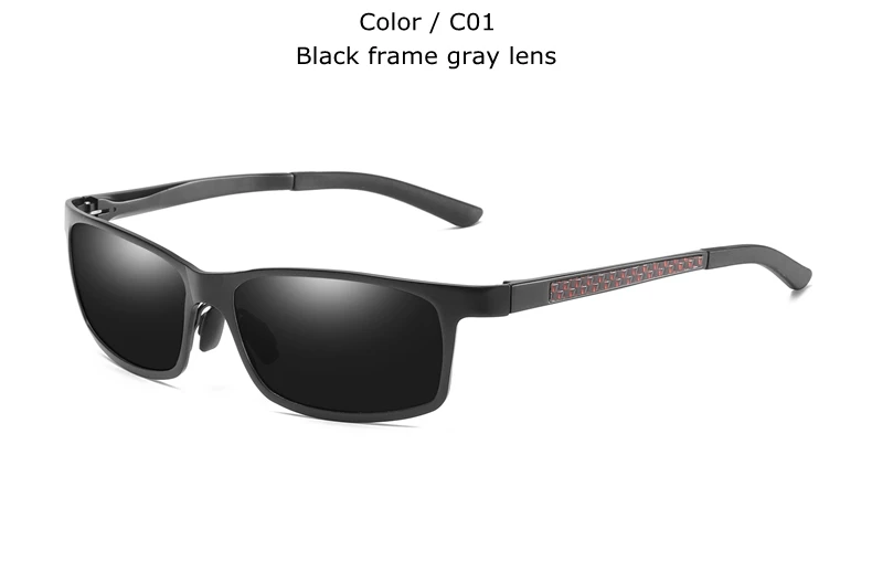 TUZENGYONG новые мужские поляризованные солнцезащитные очки из алюминия и магния солнцезащитные очки для вождения UV400 оттенков для мужчин Oculos masculino - Цвет линз: T0565 C01