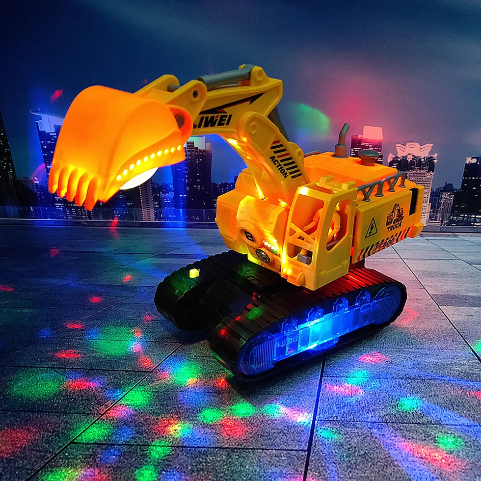 Моделирование экскаватор музыкальные игрушки и свет детские мальчики электрический грузовик игрушки подарки инженерный автомобиль трактор brinquedo