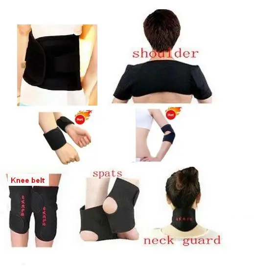 

7 pairs/set Tourmaline self-heating waist belt kneepad neck wrist ankle support shoulder pad elbow magnetic therapy Braces