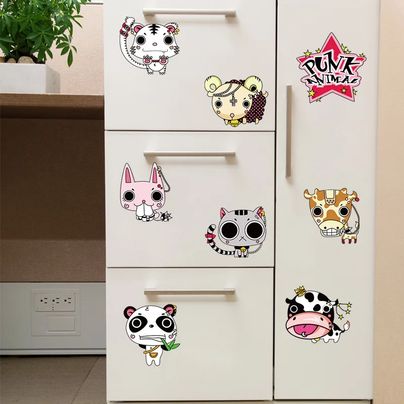 Cartoon Cat Rabbit Flower Wall Sticker For Baby Girls Kids Rooms Home Decor Classroom Wall Decals Fridge sticker MA30