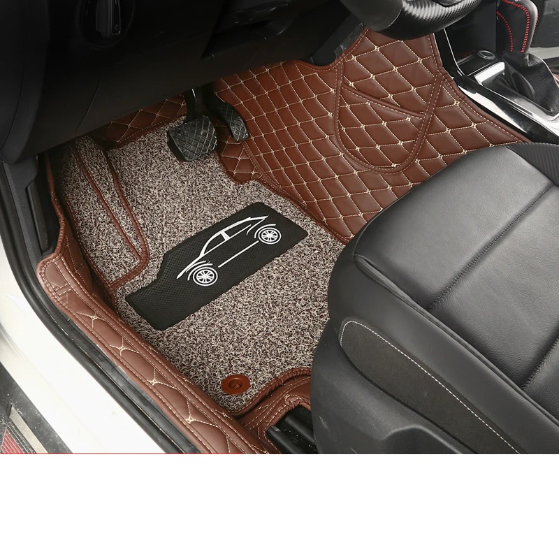lsrtw2017 leather car interior floor mat for volkswagen t-roc accessories interior styling stickers covers