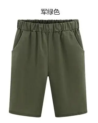 Повседневные свободные брюки-шаровары; большие размеры; эластичные брюки до колена с высокой талией; женские брюки; 5XL 6XL - Цвет: Army Green   9500-5