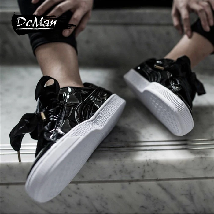 2018 Оригинал PUMA Basket Heart Patent Для женщин кроссовки замшевые Атлас бадминтон обувь