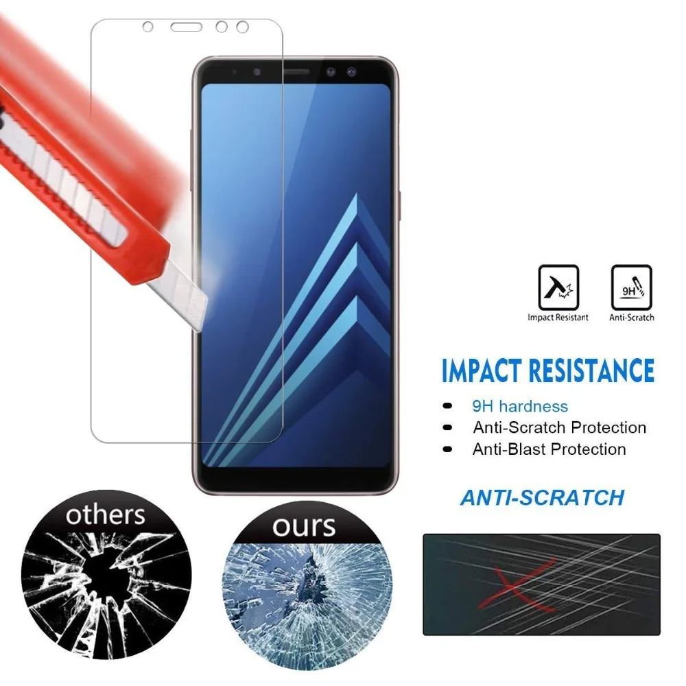 Защитное стекло для Samsung A5 A6 A7 A8 Plus 2018 закаленное Galaxy A3 2016 2017 защитная пленка