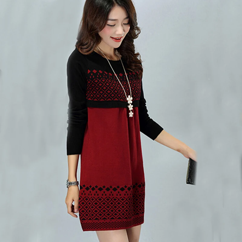 Autumn-Winter-Warm-Sweater-Dress-Women-O-Neck-Sexy-Knitted-Dresses-Long-Sleeve-Patchwork-Mini-Pullovers (2)