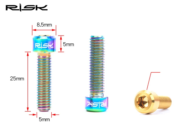 Risk титановые велосипедные тормоза фиксированные винты M5X25mm MTB велосипедные гидравлические тормозные рычаги фиксированные болты для SRAM Guide R RS RSC тормозные болты