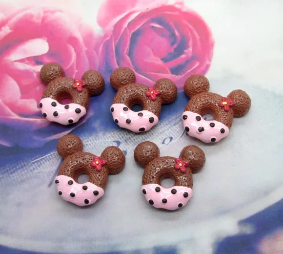 

20Pcs Resin Coffee Mouse Crafts Flatback Cabochon Scrapbooking Decorations Fit Hair Clips Embellishments Beads Diy