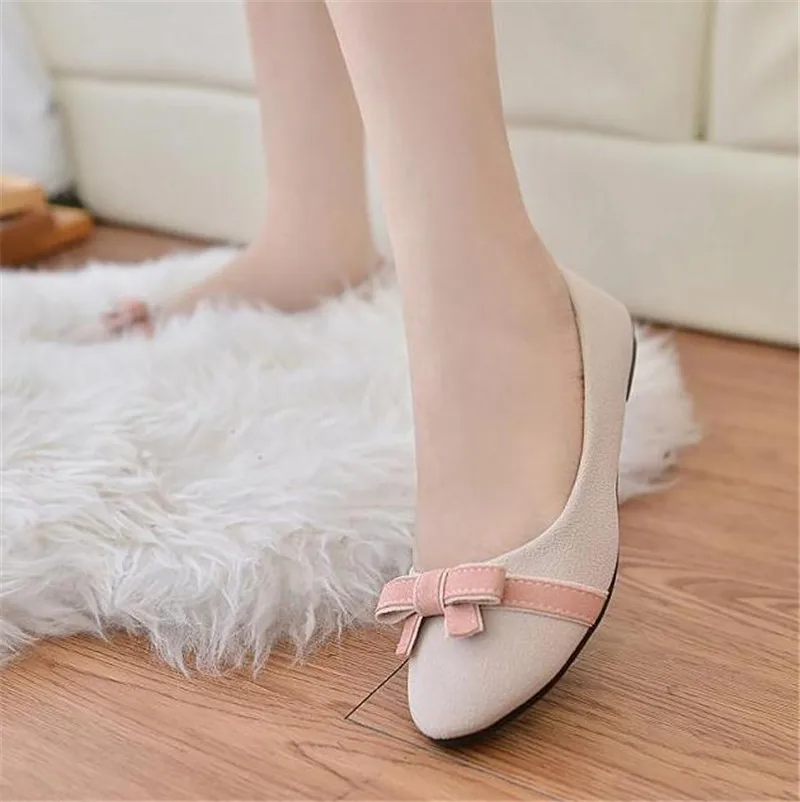 

2017 Spring sweet bowknot single shoes USES flat leisure sweet darling students for women's shoes