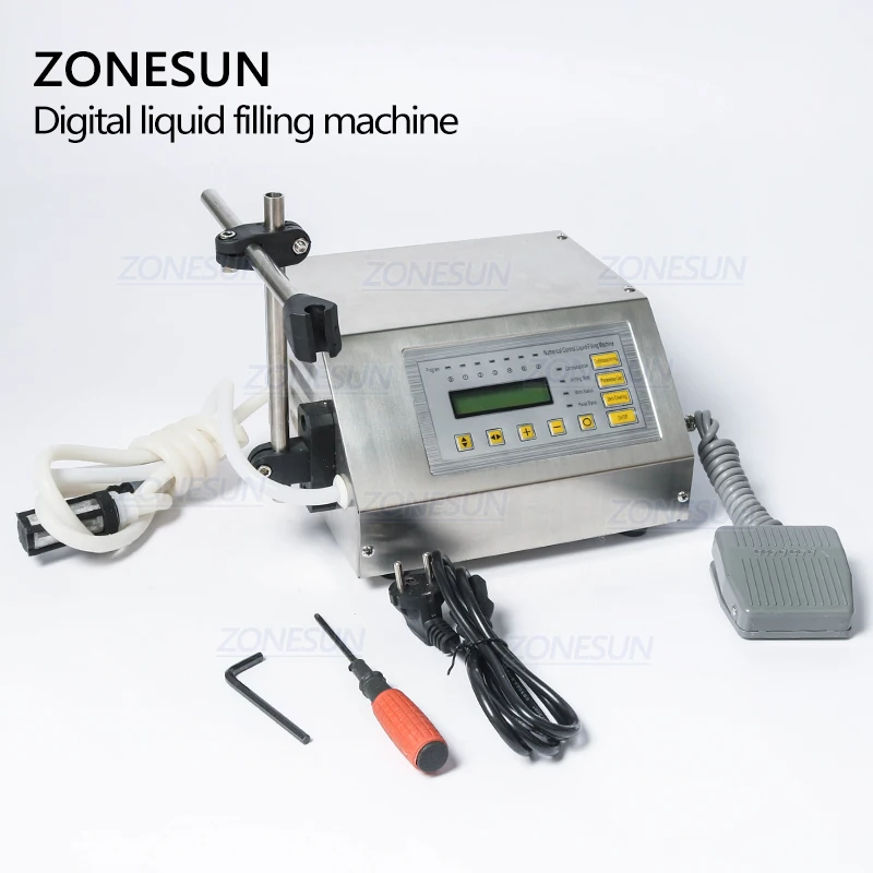  ZONESUN Numerical control liquid filling machine on the English control panel Alcohol GFK-160 5-350