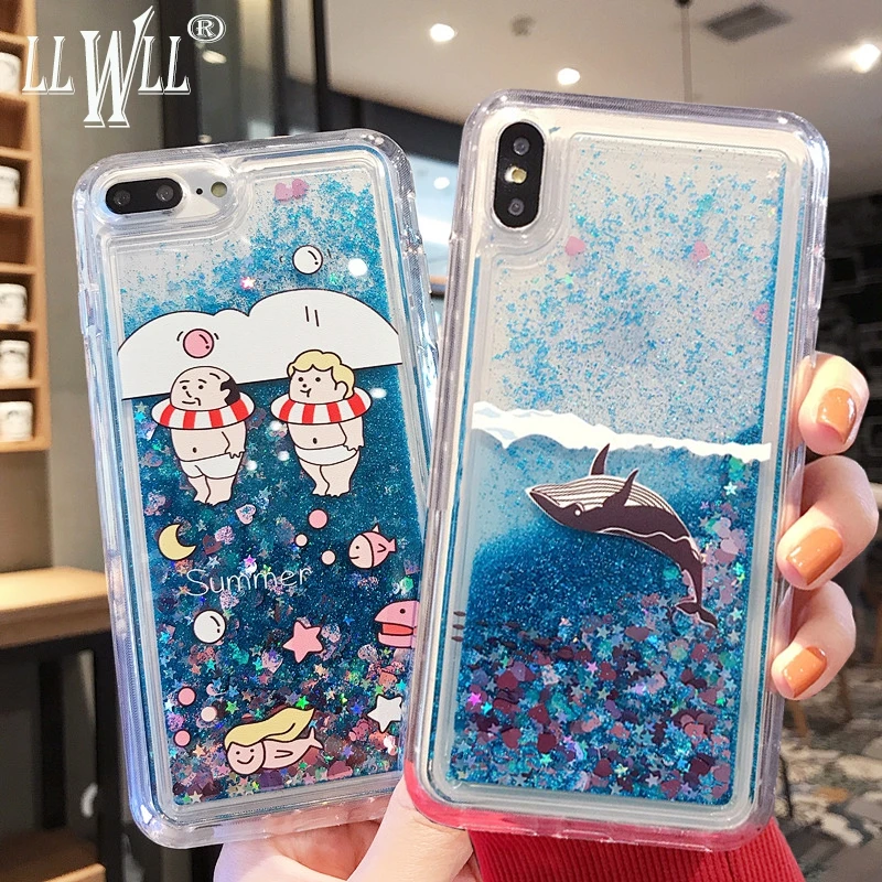 

Redmi Note 7 Glitter Sand Case For Xiaomi Redmi Note 7 Case For Redmi Note 6 Pro Whale Quicksand Cover Redmi Note 5 Liquid Case