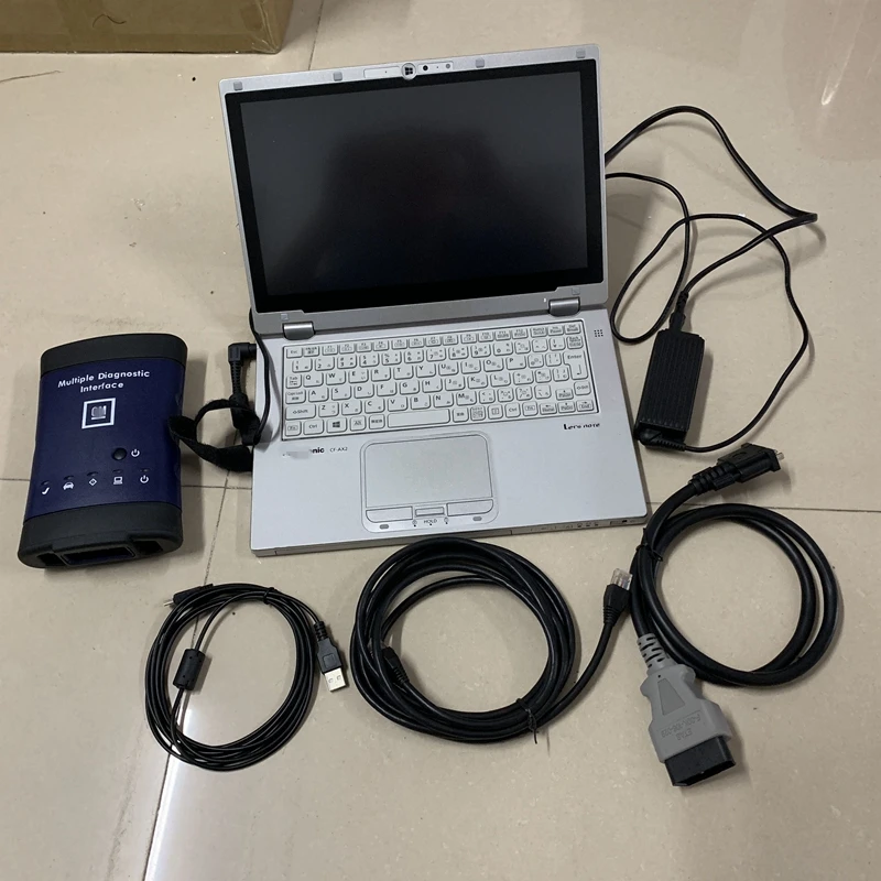 Авто множественный диагностический интерфейс G M сканер G-M MDI с GDS2+ TECH2WIN программное обеспечение insatall используется ноутбук CF-AX2 I5 cpu 4G SSD